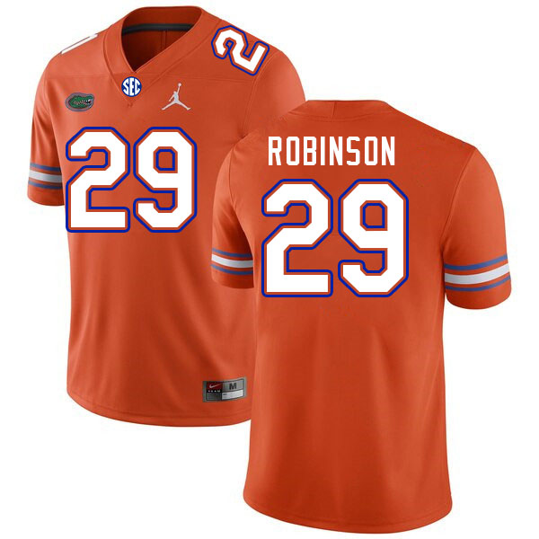 Men #29 Jaden Robinson Florida Gators College Football Jerseys Stitched-Orange